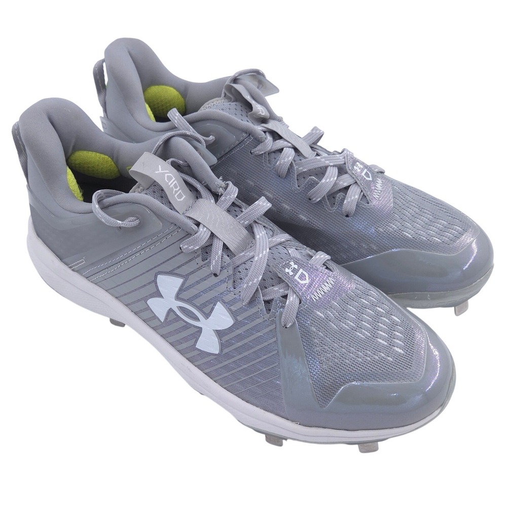 Under Armour Yard Low MT Baseball Cleats Men 7.5 Gray Shoe Lightweight Metal NEW